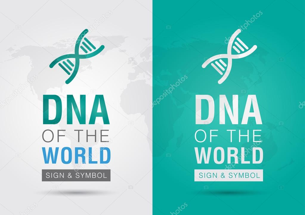 DNA of the world. Icon symbol DNA and the world with a chromosom