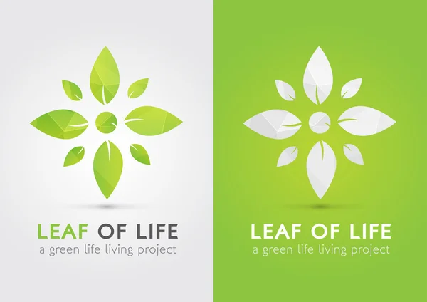 Leaf of life. A modern icon symbol of life by leaf. — Stock Vector