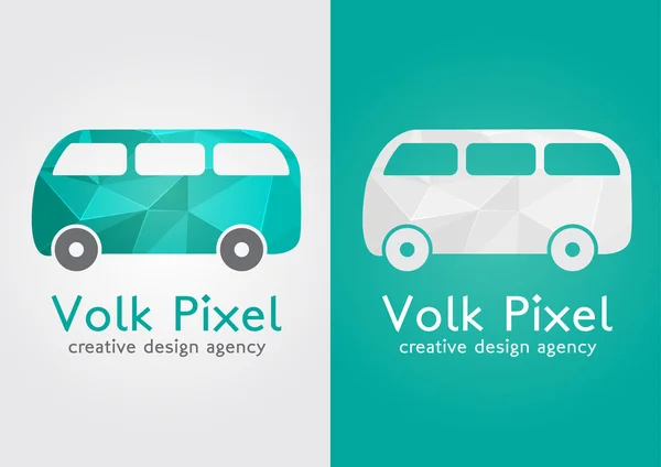 Volk pixel δημιουργική εικονίδιο σύμβολο. γλυκό επίπεδη μοντέρνο με ένα pixel — Διανυσματικό Αρχείο