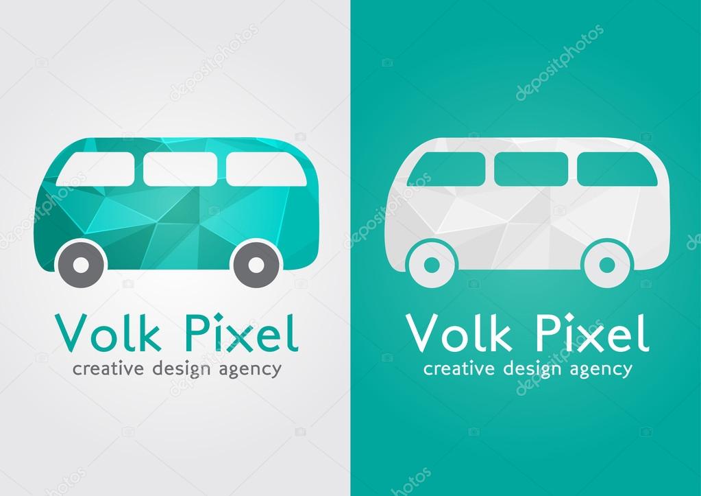 Volk Pixel creative icon symbol. Sweet flat modern with a pixel diamond texture. Creative design agency.