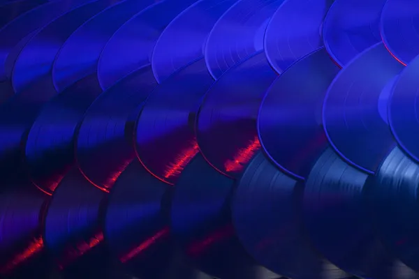 vinil kayıtlar renkli bir dizi