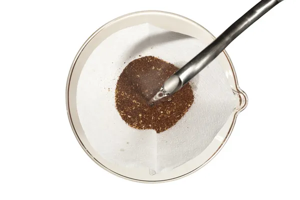 Brewing Pour Over Coffee From Above — Stock Photo, Image