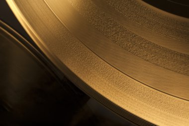 Altın vinil plak yakın çekim