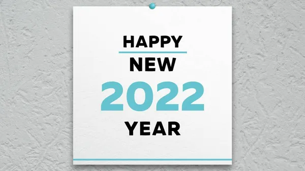 Duvar Takvimi 2022 'nin ilk sayfasında yeni yılın kutlu olsun mesajı.