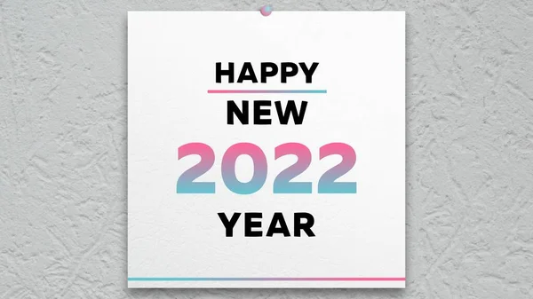 Duvar Takvimi 2022 'nin ilk sayfasında yeni yılın kutlu olsun mesajı.