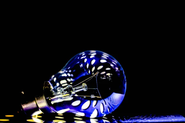 Beautiful Light Effect Bulb Photography Black Background — стоковое фото