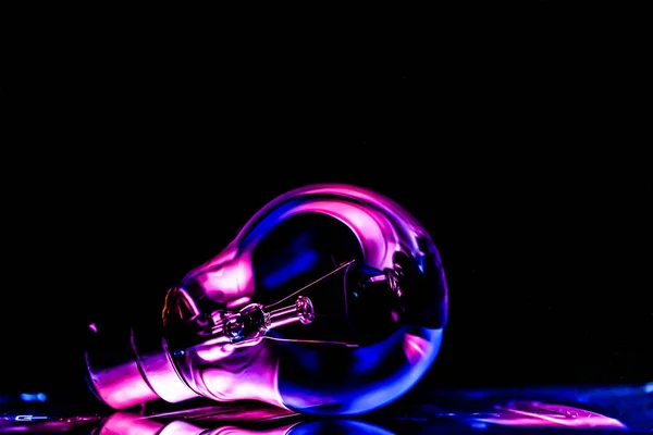 Beautiful Light Effect Bulb Photography Black Background — стоковое фото