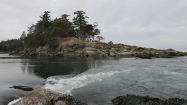 Suyun Winter Cove 'dan Gürcistan Boğazı' na aktığı görüntüler, British Columbia