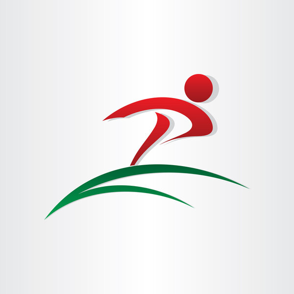 winner running letter p icon