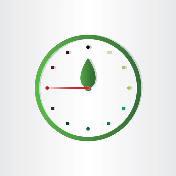 Hora del concepto de reloj ecológico para el diseño abstracto ecología — Vector de stock