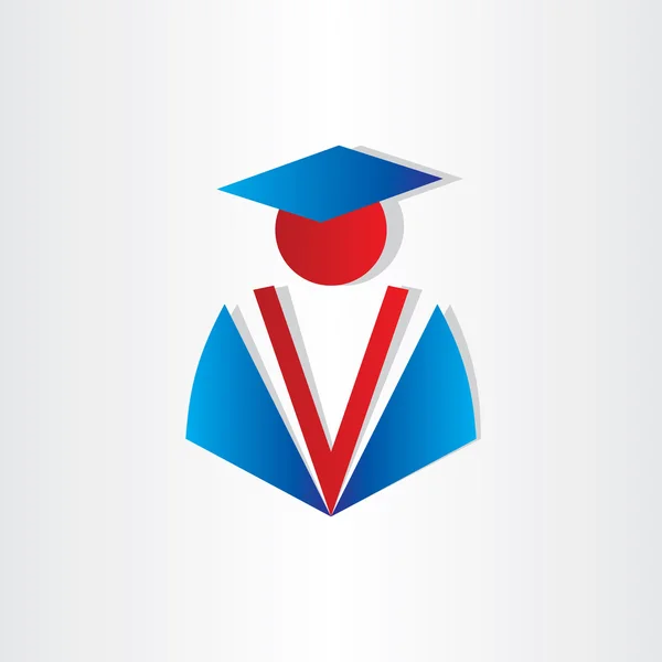 Tanuló végzős egyetemi szimbólum — Stock Vector