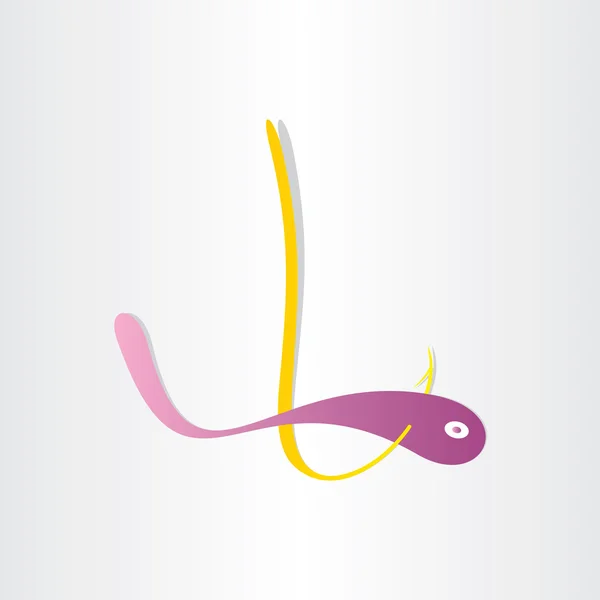 Worm na pesca gancho símbolo abstrato ícone design — Vetor de Stock