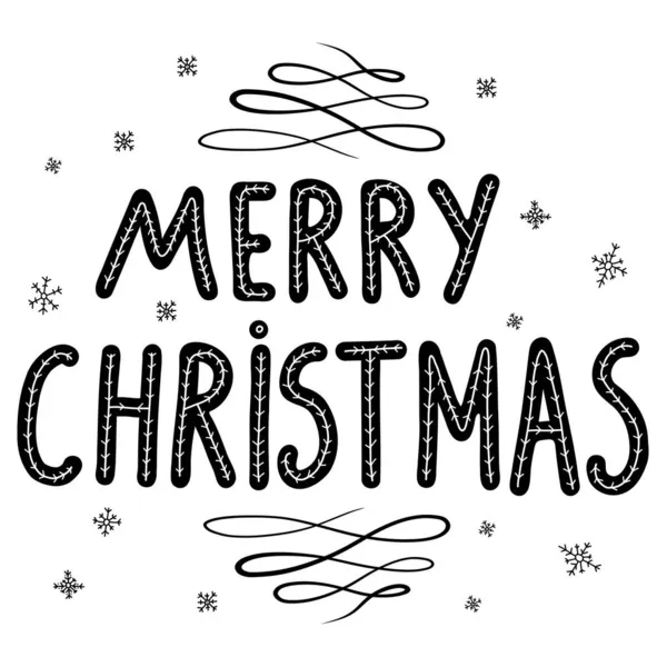 Lettering Buon Natale Illustrazione Vettoriale Elemento Grafico Decorativo Cartoline Natale — Vettoriale Stock