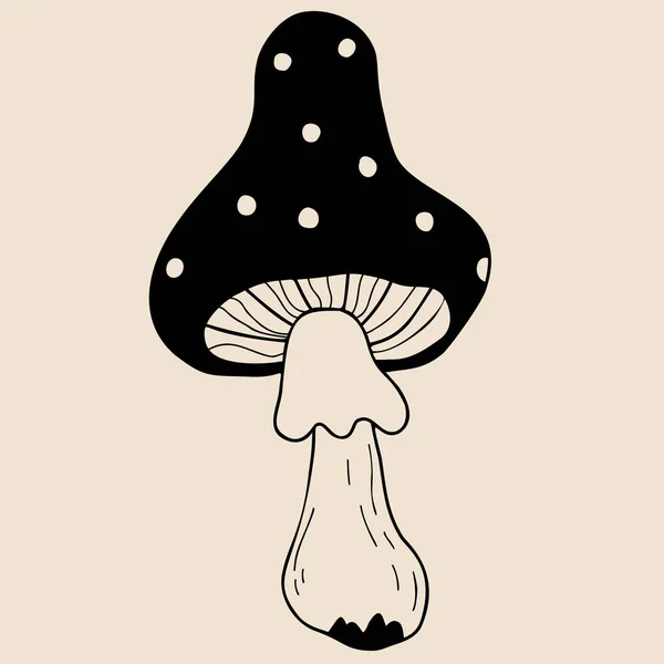 Poisonous Forest Fly Agaric Mushroom Magic Ritual Fly Agaric Vector — Wektor stockowy