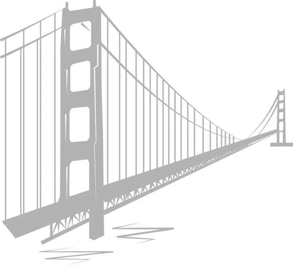 Golden gate brug vector — Stockvector