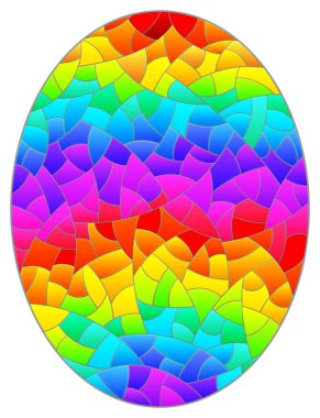 Soyut parlak gökkuşağı arkaplan, oval görüntü ile renklendirilmiş cam tarzında resim