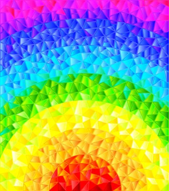 Renkli öğeleri gökkuşağı spektrumunda düzenlenmiş vitray arka plan, soyut