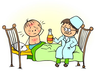 Doktor bir çocuk muamelesi yapıyor.