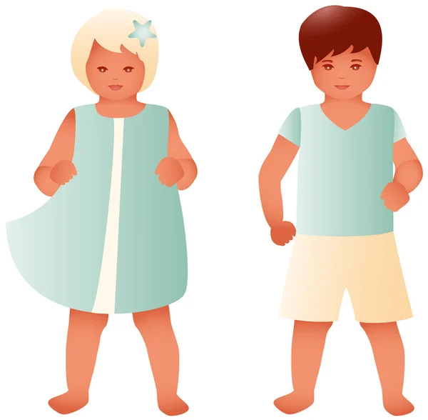 Girl and boy gradient — Stock Vector