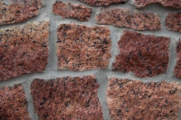 Fondo Pietra Marmo Rosso Arancio Con Cemento Tra Pietre Struttura — Foto Stock