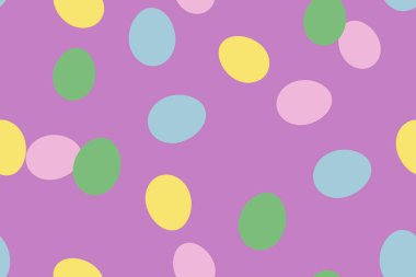 Boyalı Paskalya yumurtalarının renkli arkaplanı. Pembe arka planda Paskalya yumurtaları. Kutlama etkinliği tasarım konsepti, üst görünüm, tam çerçeve. Mutlu Paskalyalar.