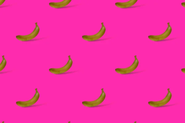 Повторяю Банан Розовом Фоне Модный Солнечный Свет Летний Узор Свежих — стоковое фото