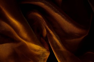 Turuncu arka plan kumaşı. Soyut Arka plan Lüks Kumaş, Dalgalı Plili Grunge İpek Doku Saten Kadife Malzeme. Zarif Duvar Kağıdı Tasarımı.