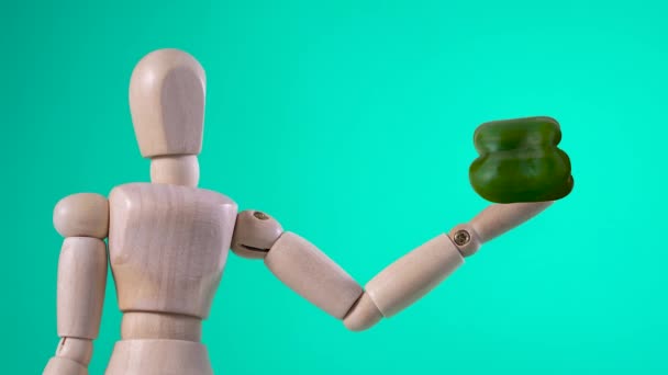 Stop Motion Closeup Mão Com Vários Vegetais Frutas Conceito Alimentação — Vídeo de Stock