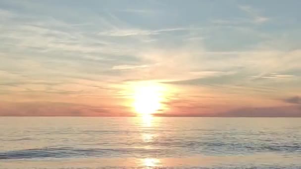 Time Lapse Nubes Coloridas Durante Puesta Del Sol Sobre Océano — Vídeos de Stock