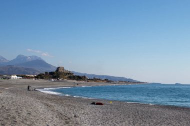 İtalya 'daki Tyrhenian Deniz Kıyısı Manzarası. Avrupa 'da ziyaret etmek için harika bir yer. Manzaralı güzel Calabria Sürprizleri. Doğa ve Seyahat Konsepti.