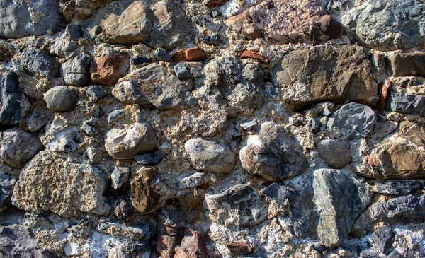 Große Steinmauer Textur Textur Einer Alten Steinmauer Textur Aus Nächster — Stockfoto