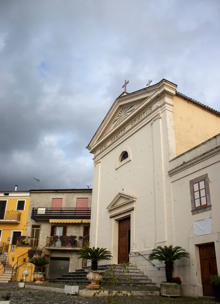 Marcheline 意大利 2022年3月4日意大利美丽的古建筑 进入天主教堂 卡拉布里亚阳光灿烂的一天 — 图库照片
