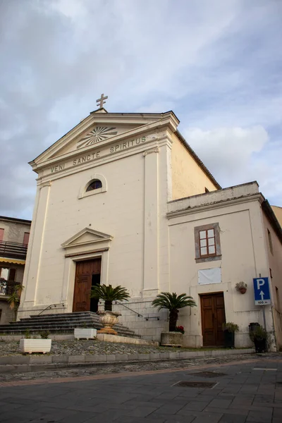 Marcheline Włochy 2022 Stare Piękne Budynki Włoszech Wejście Kościoła Katolickiego — Zdjęcie stockowe