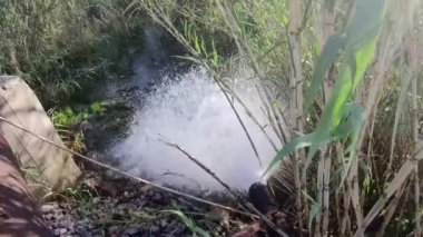 Kirli Atık Su emisyonları Borudan Nehre, oradan da Okyanusa. Fabrikadan kirlilik, Endüstriyel Su borulardan geliyor. Çöp Nehir Suyuna Dökülüyor. 