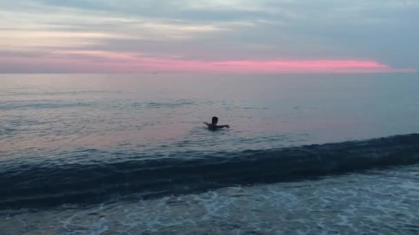 Pink Sunset Beach Ocean Beautiful Tropical Background Tropical Sunset Beach — стоковое видео
