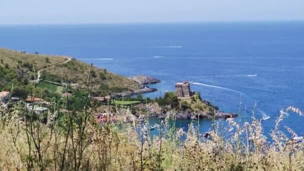 Beautiful Top View Beach Calabria Italy Beautiful Beach Concept Tourism — Video Stock