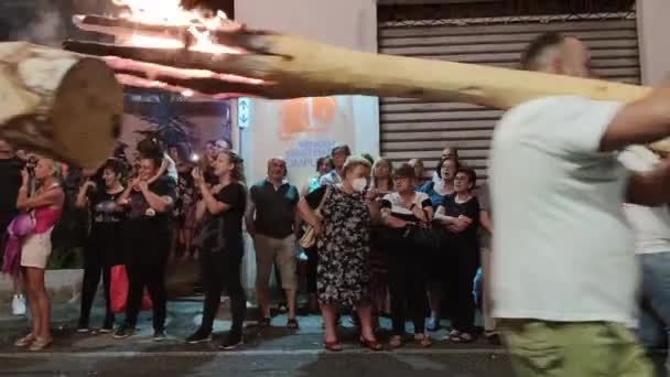 Verbicaro Italy July 2022 Torchlight Procession City Verbicaro Feast Dedicated — Stockvideo