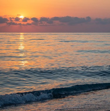 on the Ocean, Natural Composition. Sunny Road is Reflected in the Water. Magic on the Surface of the Waves.