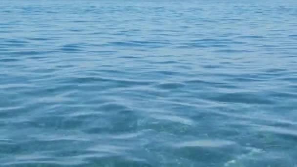 Mavi Güzel Deniz Dalgaları Yakın Plan Doğal Arka Plan Dalgaların — Stok video