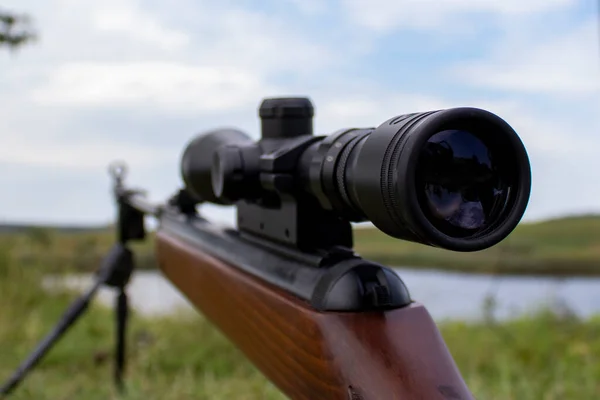 Krypskyttesyn Sikta Målet Vapenzoom Optisk Fokus Sökare — Stockfoto