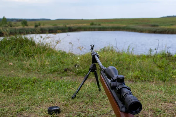 Krypskyttesyn Sikta Målet Vapenzoom Optisk Fokus Sökare — Stockfoto