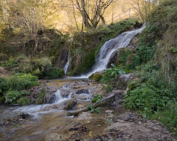 Sırbistan 'daki Zlatibor dağının yamaçlarında Gostilje şelalesi yakınlarındaki akıntı ve çağlayanlar