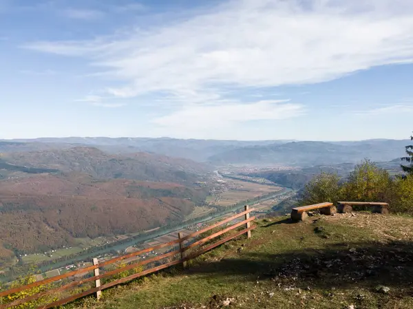 Pohled Údolí Řeky Driny Směrem Bajinu Bastu Rozhledny Oslusa Národním — Stock fotografie