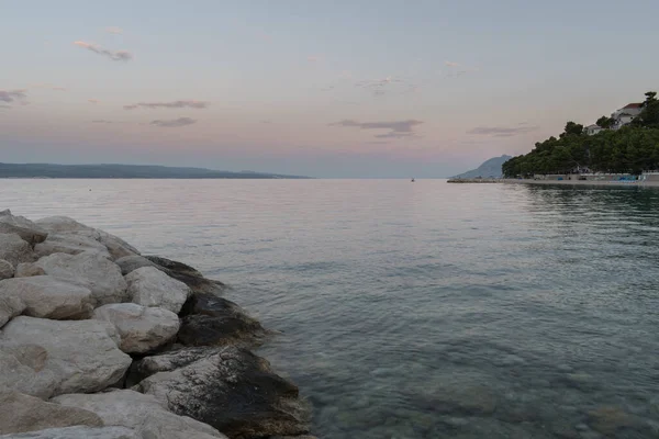 Landscape Adriatic Sea Croatian Coast Tourist Resort Baska Voda Summer — Stockfoto
