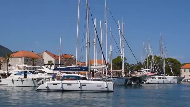 Barcos Puerto Jelsa Isla Hvar Croacia — Vídeos de Stock