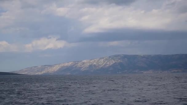 View Mountain Biokovo Croatia Moving Ship Adriatic Sea — Video