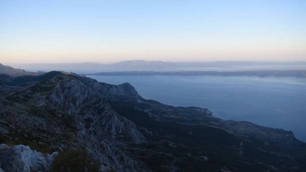 Vista Desde Montaña Biokovo Riviera Makarska Las Islas Mar Adriático — Vídeos de Stock