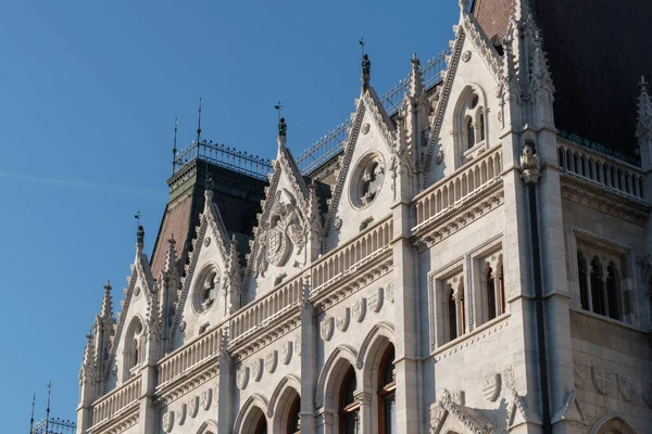 Gótikus Építészet Részletei Budapesti Parlament Épületéből — Stock Fotó