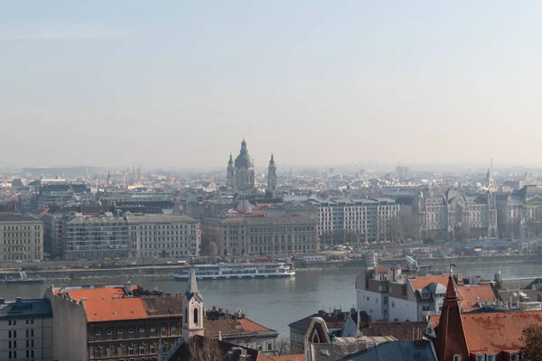 Bazylika Szczepana Brzegu Dunaju Budapeszcie Węgry — Zdjęcie stockowe