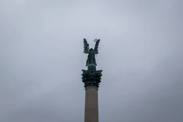 Millenniumsdenkmal Auf Dem Heldenplatz Budapest Ungarn — Stockfoto